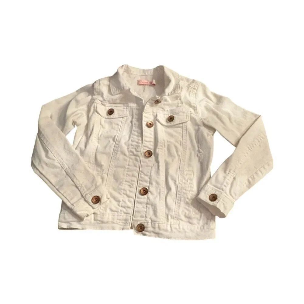 Ci Sono Kids Distressed White Denim Jacket